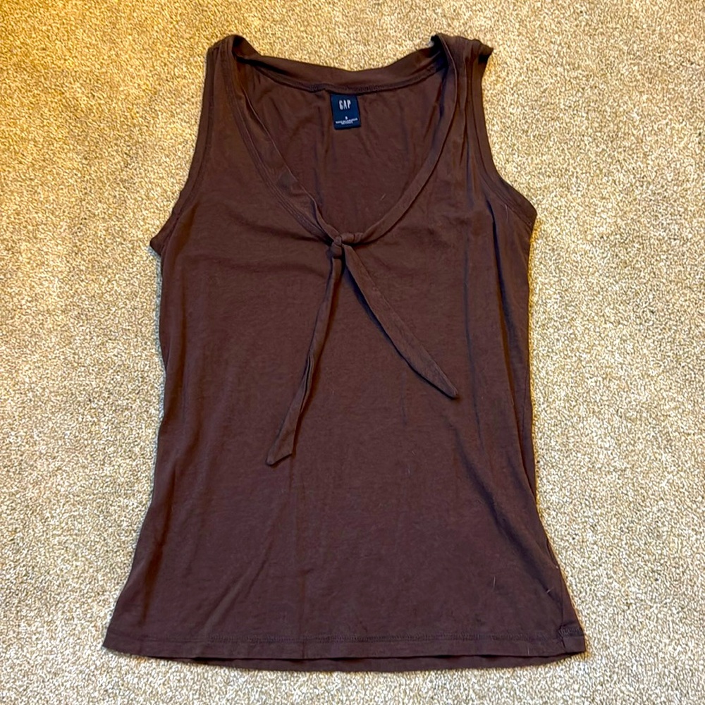 Gap brown small tank top with tie